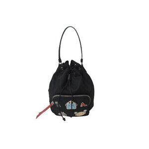 Prada Robo Patch Shoulder Bag Black Nylon
